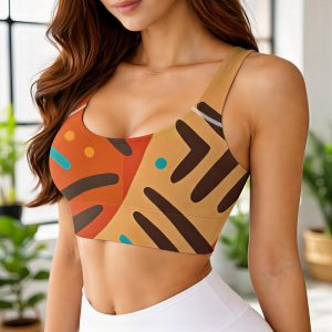Women's tribal themed sports bra.